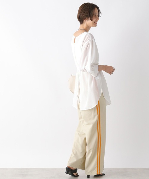 LEPSIM（レプシィム）の「2P2WAYデザイン5分袖ブラウス　963311（シャツ/ブラウス・レディース・グリーン/キャメル/ブラック/オフホワイト・FREE）」の8枚目の写真