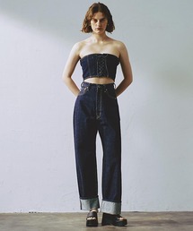 SOMETHING | atelier SOMETHING/アトリエサムシング スーパーハイライズワイドストレートデニムパンツ(デニムパンツ)