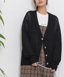 マシーンウォッシャブルVネックカーディガン