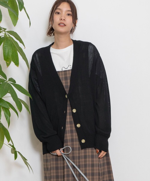 POU DOU DOU（プードゥドゥ）の「マシーンウォッシャブルVネックカーディガン（カーディガン/ボレロ・レディース・ブルー/イエロー/ブラック・3）」の5枚目の写真