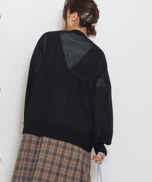 POU DOU DOU（プードゥドゥ）の「マシーンウォッシャブルVネックカーディガン（カーディガン/ボレロ・レディース・ブルー/イエロー/ブラック・3）」の6枚目の写真