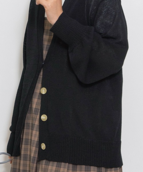 POU DOU DOU（プードゥドゥ）の「マシーンウォッシャブルVネックカーディガン（カーディガン/ボレロ・レディース・ブルー/イエロー/ブラック・3）」の10枚目の写真
