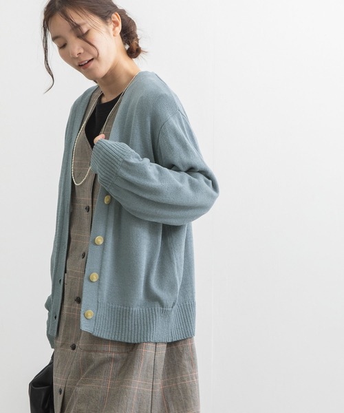 POU DOU DOU（プードゥドゥ）の「マシーンウォッシャブルVネックカーディガン（カーディガン/ボレロ・レディース・ブルー/イエロー/ブラック・3）」の12枚目の写真