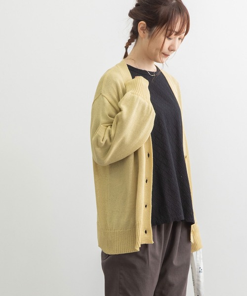 POU DOU DOU（プードゥドゥ）の「マシーンウォッシャブルVネックカーディガン（カーディガン/ボレロ・レディース・ブルー/イエロー/ブラック・3）」の19枚目の写真