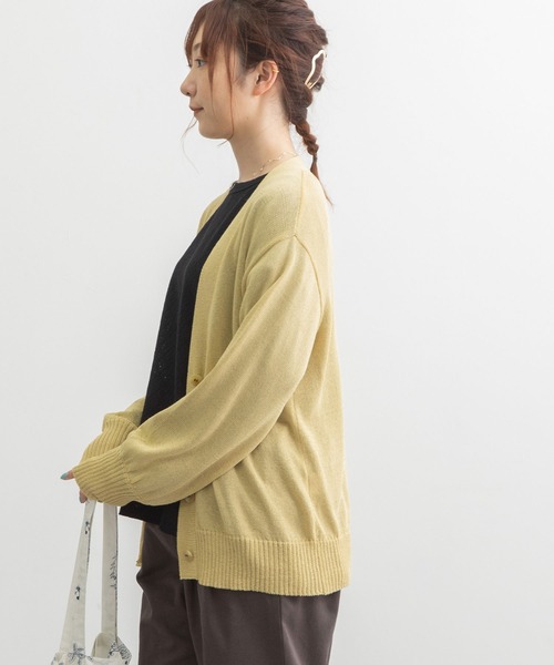 POU DOU DOU（プードゥドゥ）の「マシーンウォッシャブルVネックカーディガン（カーディガン/ボレロ・レディース・ブルー/イエロー/ブラック・3）」の20枚目の写真
