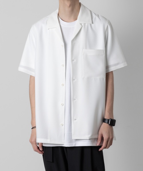 PE コンパクトツイル スリムフィット オープンカラーS/Sシャツ / PE COMPACT TWILL SLIM FIT OPEN COLLAR S/S SHIRT