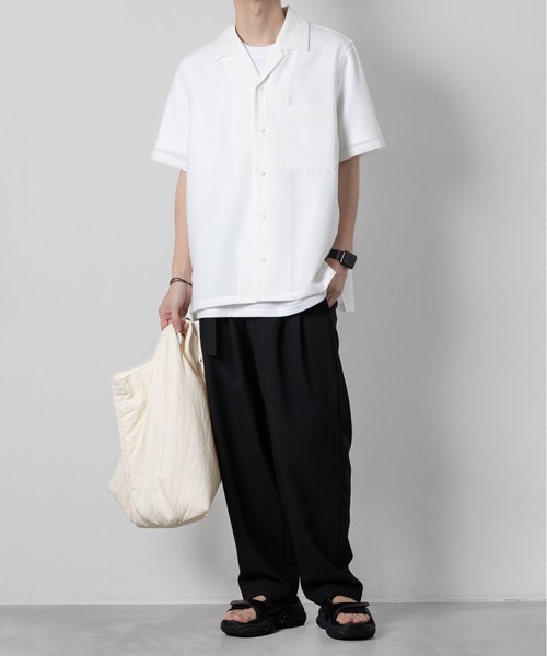 ATTACHMENT(アタッチメント)の「PE コンパクトツイル スリムフィット オープンカラーS/Sシャツ / PE COMPACT TWILL SLIM FIT OPEN COLLAR S/S SHIRT(シャツ/ブラウス・メンズ・ブラック/ベージュ/グレー/ホワイト・1/2/3)」の22枚目の写真
