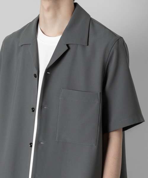ATTACHMENT(アタッチメント)の「PE コンパクトツイル スリムフィット オープンカラーS/Sシャツ / PE COMPACT TWILL SLIM FIT OPEN COLLAR S/S SHIRT(シャツ/ブラウス・メンズ・ブラック/ベージュ/グレー/ホワイト・1/2/3)」の16枚目の写真