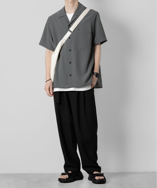 ATTACHMENT(アタッチメント)の「PE コンパクトツイル スリムフィット オープンカラーS/Sシャツ / PE COMPACT TWILL SLIM FIT OPEN COLLAR S/S SHIRT(シャツ/ブラウス・メンズ・ブラック/ベージュ/グレー/ホワイト・1/2/3)」の21枚目の写真