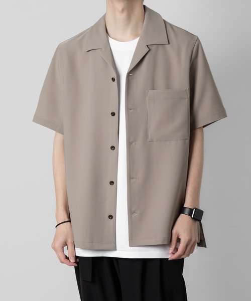ATTACHMENT(アタッチメント)の「PE コンパクトツイル スリムフィット オープンカラーS/Sシャツ / PE COMPACT TWILL SLIM FIT OPEN COLLAR S/S SHIRT(シャツ/ブラウス・メンズ・ブラック/ベージュ/グレー/ホワイト・1/2/3)」の12枚目の写真