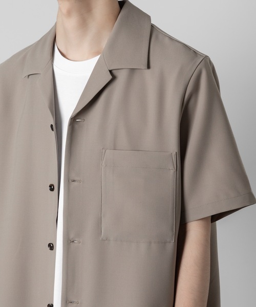 ATTACHMENT(アタッチメント)の「PE コンパクトツイル スリムフィット オープンカラーS/Sシャツ / PE COMPACT TWILL SLIM FIT OPEN COLLAR S/S SHIRT(シャツ/ブラウス・メンズ・ブラック/ベージュ/グレー/ホワイト・1/2/3)」の15枚目の写真