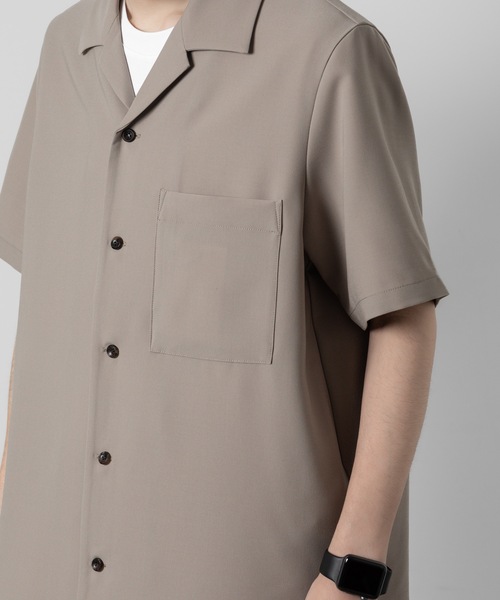 ATTACHMENT(アタッチメント)の「PE コンパクトツイル スリムフィット オープンカラーS/Sシャツ / PE COMPACT TWILL SLIM FIT OPEN COLLAR S/S SHIRT(シャツ/ブラウス・メンズ・ブラック/ベージュ/グレー/ホワイト・1/2/3)」の6枚目の写真