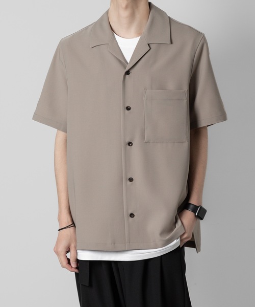 ATTACHMENT(アタッチメント)の「PE コンパクトツイル スリムフィット オープンカラーS/Sシャツ / PE COMPACT TWILL SLIM FIT OPEN COLLAR S/S SHIRT(シャツ/ブラウス・メンズ・ブラック/ベージュ/グレー/ホワイト・1/2/3)」の8枚目の写真