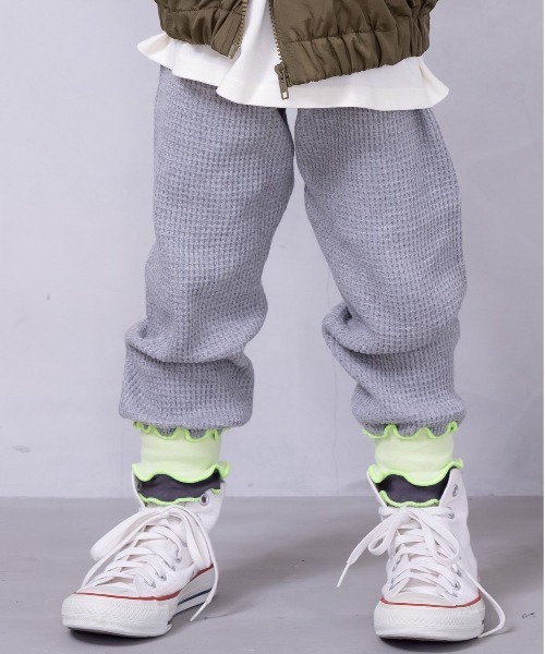 HOGAN RANCH WEAR(ホーガンランチウエア)の「ワッフルメローリブレギンス(80~140cm)(レギンス/スパッツ・キッズ・杢グレー/ブラウン・150/90/140/130/120/100/110)」の2枚目の写真