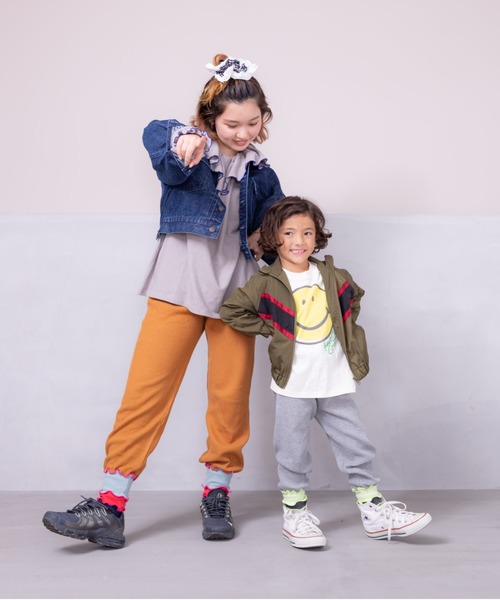 HOGAN RANCH WEAR(ホーガンランチウエア)の「ワッフルメローリブレギンス(80~140cm)(レギンス/スパッツ・キッズ・杢グレー/ブラウン・150/90/140/130/120/100/110)」の4枚目の写真