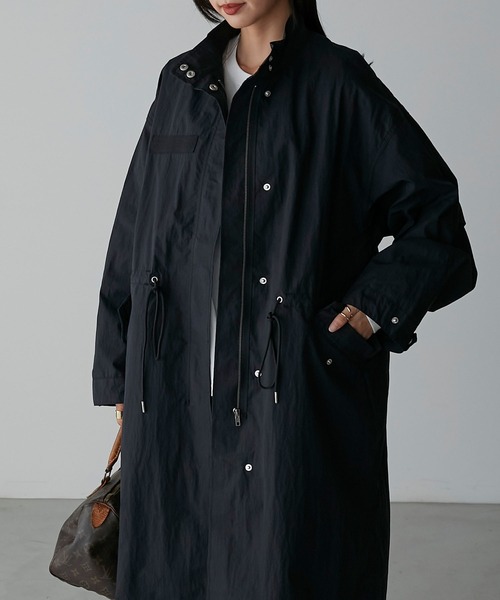 Anss.me（アンスミー）の「【Anss.me】M-65オーバーサイズスタンドネックロングモッズコート（モッズコート・レディース・ブラック/カーキ/アイボリー/チャコールグレー・FREE）」の21枚目の写真