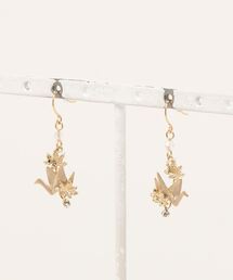 ツルともみじのひっかけピアス ゴールド[ACCACC]