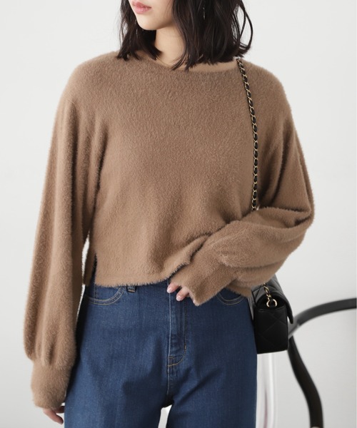 FREE'S MART（フリーズマート）の「◆ソフトフェザーニット（ニット/セーター・レディース・オフホワイト/ベージュ/ライトグリーン/ピンク・FREE）」の11枚目の写真