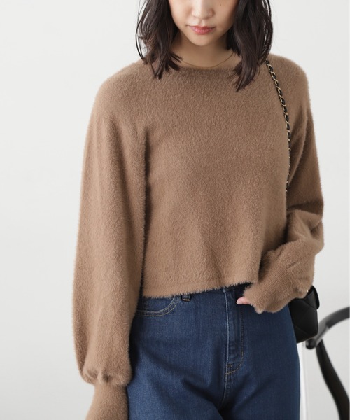 FREE'S MART（フリーズマート）の「◆ソフトフェザーニット（ニット/セーター・レディース・オフホワイト/ベージュ/ライトグリーン/ピンク・FREE）」の12枚目の写真