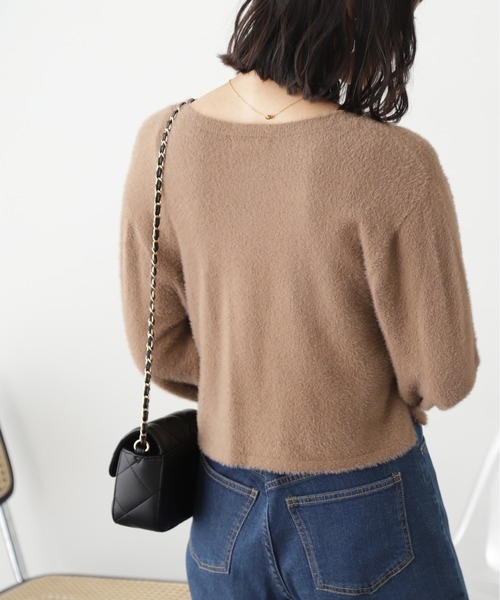 FREE'S MART（フリーズマート）の「◆ソフトフェザーニット（ニット/セーター・レディース・オフホワイト/ベージュ/ライトグリーン/ピンク・FREE）」の13枚目の写真