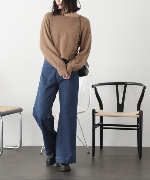 FREE'S MART（フリーズマート）の「◆ソフトフェザーニット（ニット/セーター・レディース・オフホワイト/ベージュ/ライトグリーン/ピンク・FREE）」の16枚目の写真