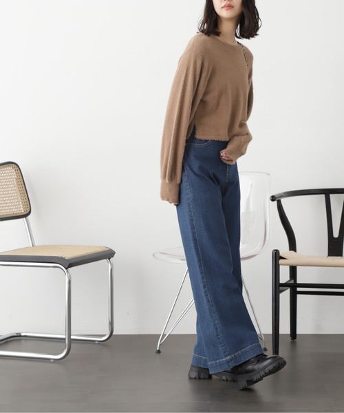 FREE'S MART（フリーズマート）の「◆ソフトフェザーニット（ニット/セーター・レディース・オフホワイト/ベージュ/ライトグリーン/ピンク・FREE）」の17枚目の写真