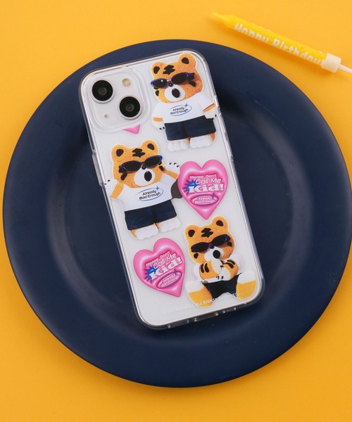 iPhone14】Theninemall／pattern bad hey tiger/スマホケース
