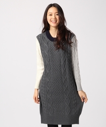 GLOBAL WORK | 7ゲージコットンアクリルケーブルニットワンピース/567432(ワンピース)