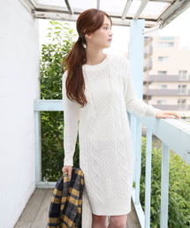 GLOBAL WORK | 7ゲージコットンアクリルケーブルニットワンピース/567432(ワンピース)