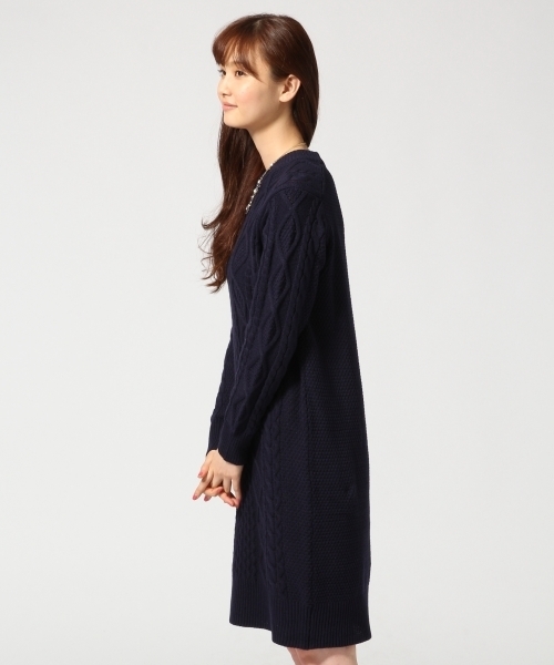 GLOBAL WORK（グローバルワーク）の「7ゲージコットンアクリルケーブルニットワンピース/567432（ワンピース・レディース・ホワイト/ボルドー/ネイビー/グレー/カーキ/グレー系その他・MEDIUM/LARGE）」の11枚目の写真