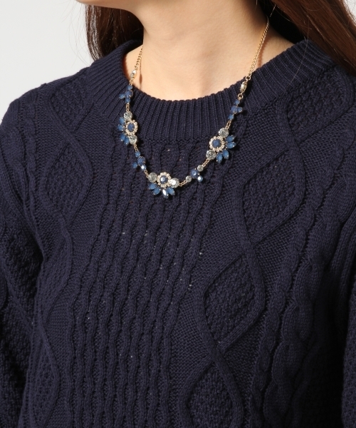 GLOBAL WORK（グローバルワーク）の「7ゲージコットンアクリルケーブルニットワンピース/567432（ワンピース・レディース・ホワイト/ボルドー/ネイビー/グレー/カーキ/グレー系その他・MEDIUM/LARGE）」の13枚目の写真