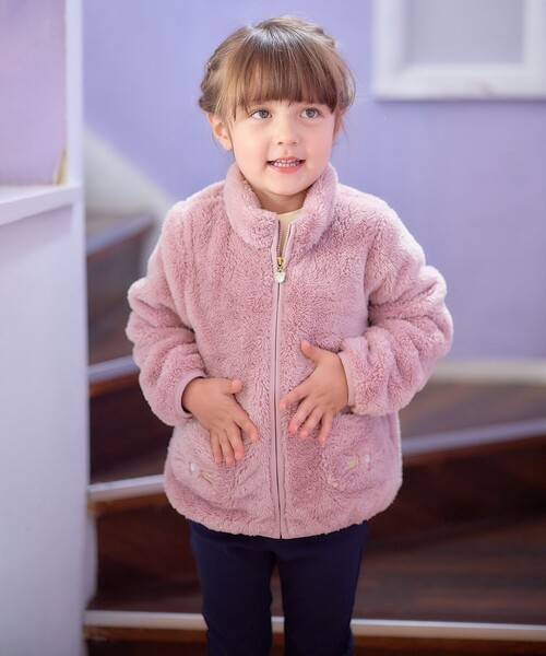 ANY（エニィ）の「ネコポケットボアブルゾン（ブルゾン・キッズ・サックスブルー系/ブラック系/ブラウン系1/ライラック系8/ピンク系/ライラック系/ローズ系・130/100/120/110）」の10枚目の写真