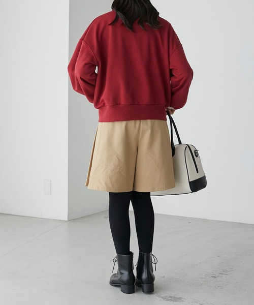 BONLECILL（ボンルシール）の「Merci刺繍 ハイネック ジップアップスウェットプルオーバー（スウェット・レディース・ブラック/ネイビー/グレー/レッド・FREE）」の20枚目の写真