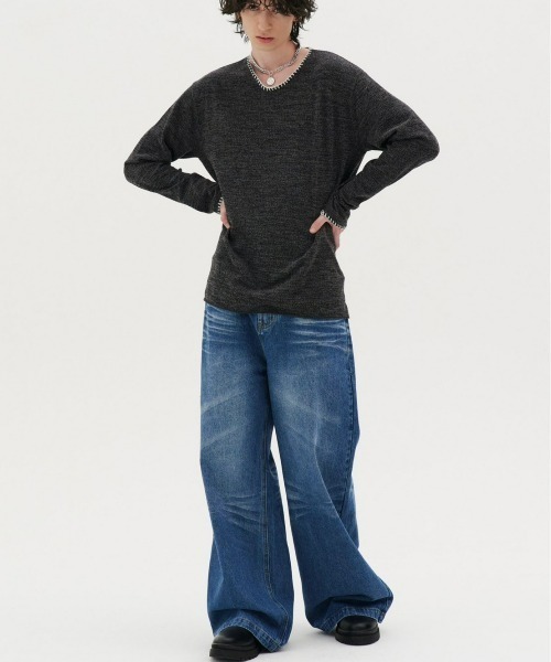 REON STUDIO（レオンスタジオ）の「【RE:ON STUDIO】WASHED WIDE DENIM（デニムパンツ・メンズ・ブルー/ブラック・M/L）」の21枚目の写真