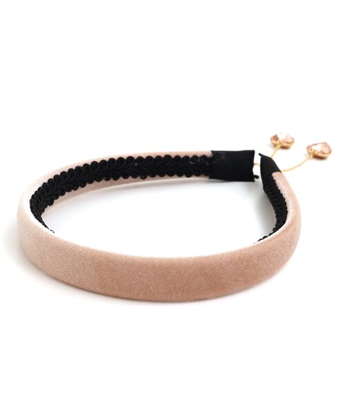 apres les cours（アプレレクール）の「ハートチャーム付きベロアカチューシャ（カチューシャ・キッズ・ブラック/ベージュ・FREE）」の4枚目の写真