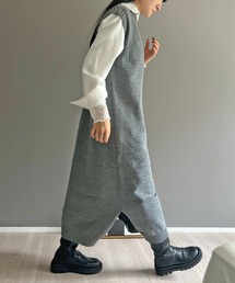 Jewelobe | Vネックロングニットベストワンピース(ベスト)