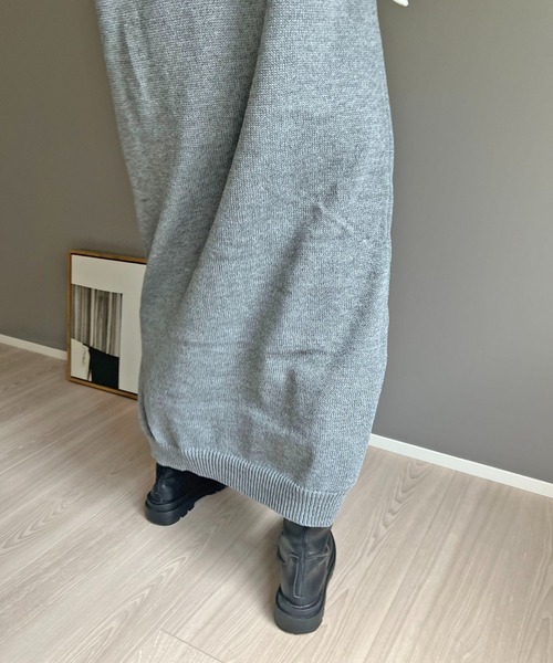 Jewelobe（ジュエローブ）の「Vネックロングニットベストワンピース（ベスト・レディース・杢グレー/ブラック・FREE）」の16枚目の写真