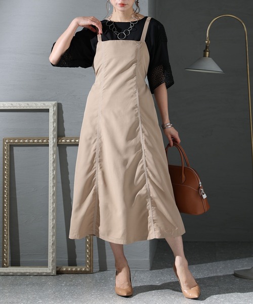 ステッチを効かせた大人のジャンパースカート（ジャンパースカート）｜Sawa a la mode（サワアラモード）