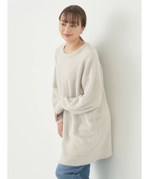 earth music&ecology(アースミュージックアンドエコロジー)の「ミニシャギーチュニック(チュニック・レディース・グレイッシュベージュ/ブラウン/ブルー・FREE)」の8枚目の写真
