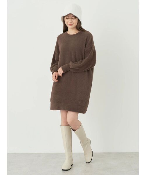 earth music&ecology(アースミュージックアンドエコロジー)の「ミニシャギーチュニック(チュニック・レディース・グレイッシュベージュ/ブラウン/ブルー・FREE)」の16枚目の写真
