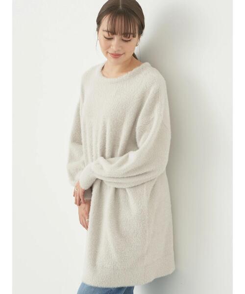 earth music&ecology(アースミュージックアンドエコロジー)の「ミニシャギーチュニック(チュニック・レディース・グレイッシュベージュ/ブラウン/ブルー・FREE)」の3枚目の写真