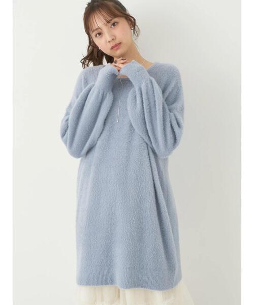 earth music&ecology(アースミュージックアンドエコロジー)の「ミニシャギーチュニック(チュニック・レディース・グレイッシュベージュ/ブラウン/ブルー・FREE)」の1枚目の写真