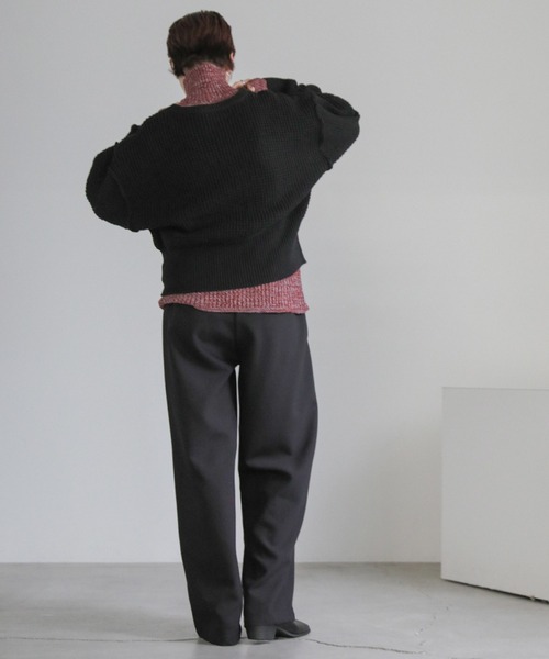 select MOCA(セレクトモカ)の「ワッフルコットンリンキングショートニット(ニット/セーター・レディース・ブラック/サックスブルー/オフホワイト・FREE)」の20枚目の写真