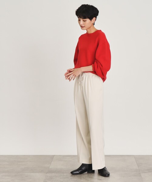 OPAQUE.CLIP（オペークドットクリップ）の「◆ミドルゲージクルーネックニット ≪Filivivi/フィルビビ≫【洗える】（ニット/セーター・レディース・レッド系1/グレー/ホワイト系/ライトブルー・40/38/36）」の9枚目の写真