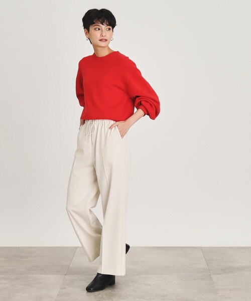 OPAQUE.CLIP（オペークドットクリップ）の「◆ミドルゲージクルーネックニット ≪Filivivi/フィルビビ≫【洗える】（ニット/セーター・レディース・レッド系1/グレー/ホワイト系/ライトブルー・40/38/36）」の10枚目の写真