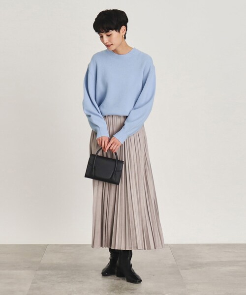 OPAQUE.CLIP（オペークドットクリップ）の「◆ミドルゲージクルーネックニット ≪Filivivi/フィルビビ≫【洗える】（ニット/セーター・レディース・レッド系1/グレー/ホワイト系/ライトブルー・40/38/36）」の12枚目の写真