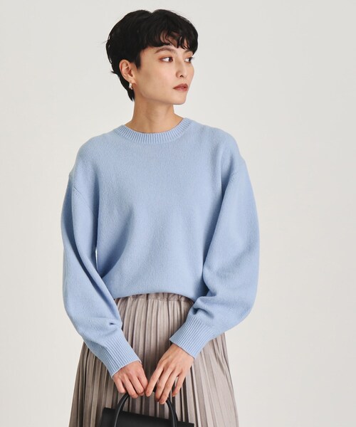 OPAQUE.CLIP（オペークドットクリップ）の「◆ミドルゲージクルーネックニット ≪Filivivi/フィルビビ≫【洗える】（ニット/セーター・レディース・レッド系1/グレー/ホワイト系/ライトブルー・40/38/36）」の14枚目の写真