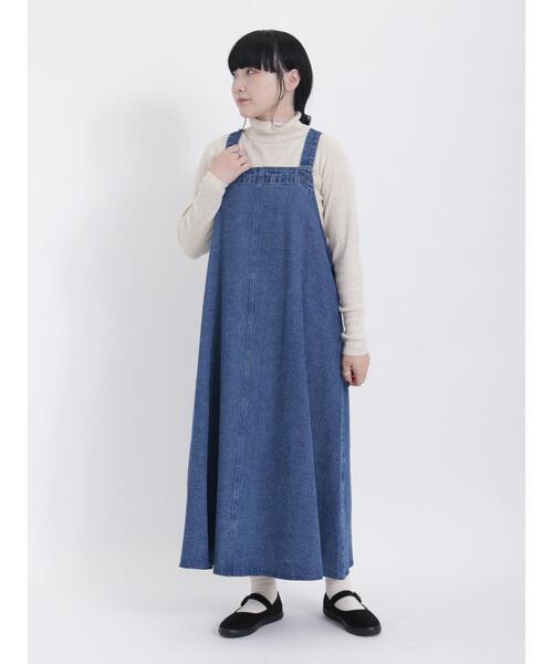 Samansa Mos2（サマンサ モスモス）の「デニムジャンパースカート（ワンピース・レディース・ネイビー・F）」の2枚目の写真