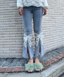 ビッグリボンストーンデニム