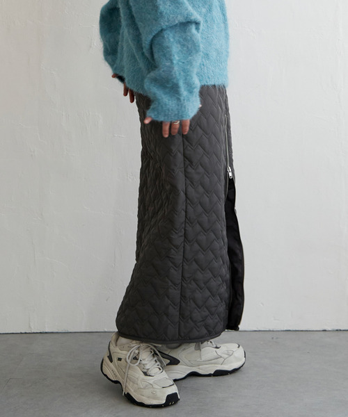 VENCEEXCHANGE（ヴァンスエクスチェンジ）の「ハートキルトダブルジップタイトスカート（スカート・レディース・ブラック/ライトグレー/ホワイト/チャコールグレー・FREE）」の14枚目の写真